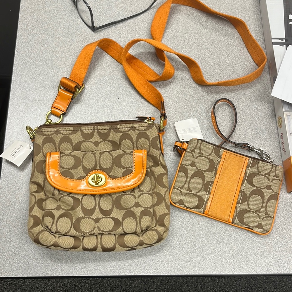 Coach Purse and Wristlet Set - New